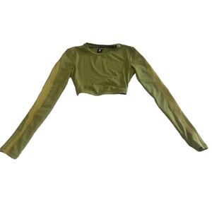 Guswoo Green Long Sleeve Crop Top XS G F* €in Suwoo